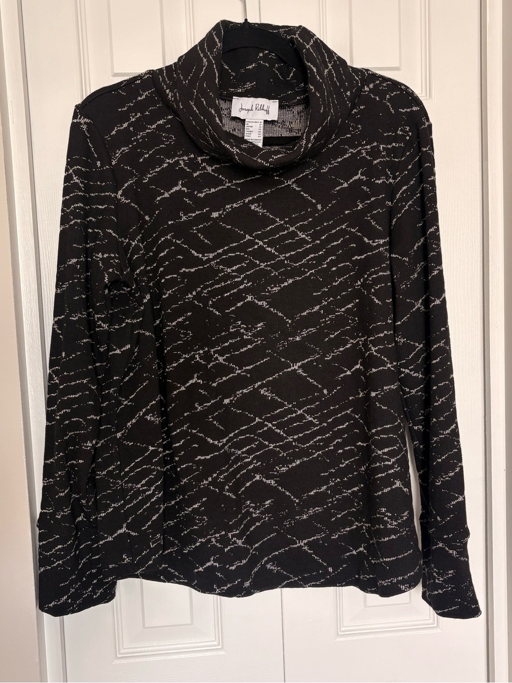 Joseph Ribkoff Black & White Cowl Neck Sweater - MADE IN CANADA